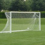 Coppia porte calcio mobili 732x244 cm, in alluminio, gomiti saldati