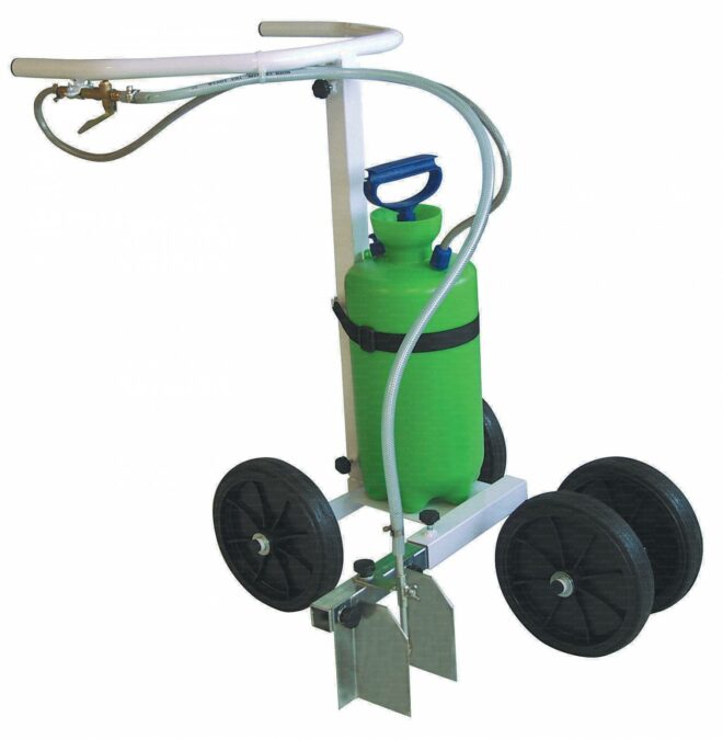 Carrello segna campo a pompa manuale