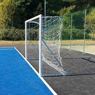 Porte calcetto 3 × 2 m in acciaio, mobili, UNI EN 749, coppia
