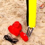Nastri segnacampo beach volley con picchetti, set 1 campo