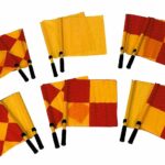Set 2 aste guardialinee con bandierine gialle
