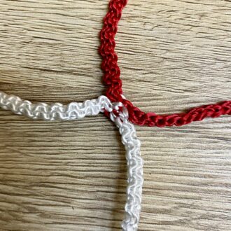 Rete porta calcio ridotto 5 × 2 m bianco/rosso Ø 4 mm, coppia