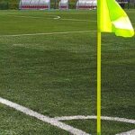 Set 4 pali calcio d'angolo snodati con bussole e bandierine